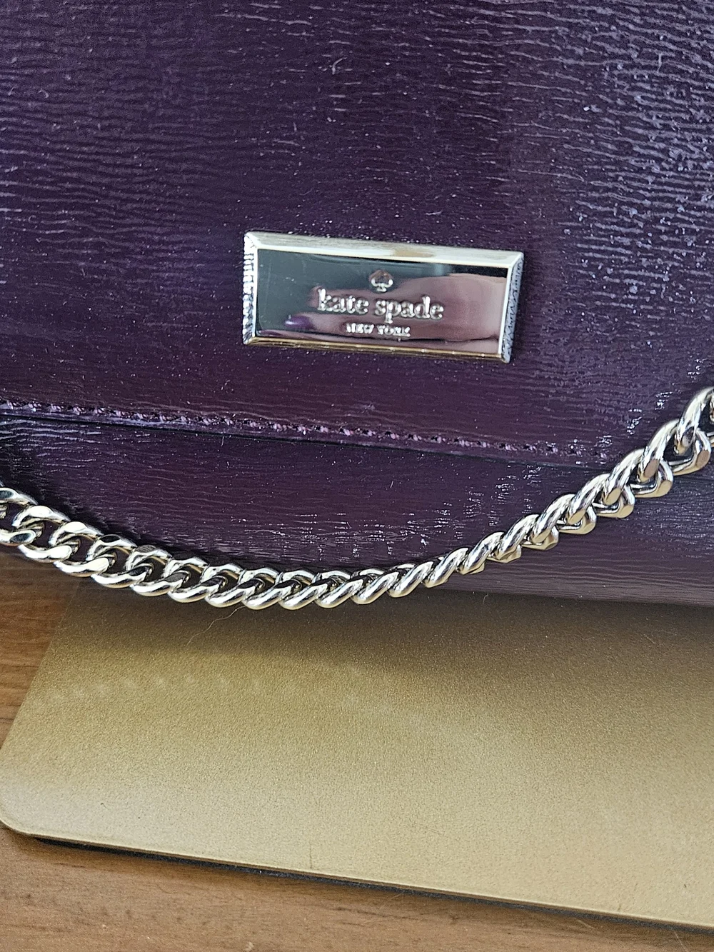 kate spade New York Patent Leather Shoulder Bag in Deep Plum